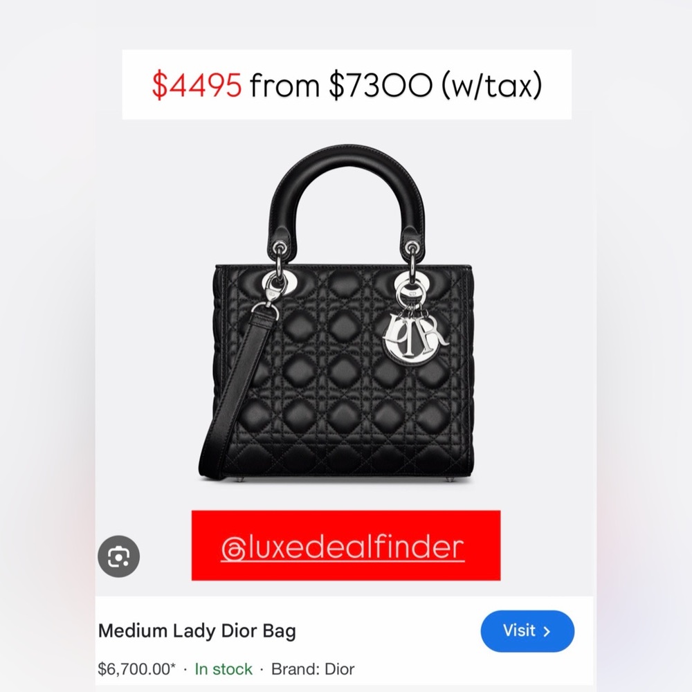 Dior Lady Bag in Elegant Black